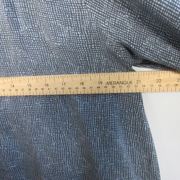 Rag Poets Blouse Women S Gray Bohemian Pleated Button Front Dotted Casual 96 - Picture 8 of 10